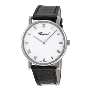 Classique Homme White Dial 18kt White Gold Black Leather Watch P1631541001