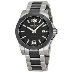Conquest Automatic Black Dial Steel and Black Ceramic Watch L36574567