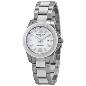 Conquest White Dial White Ceramic and Stainless Steel Watch L32574167