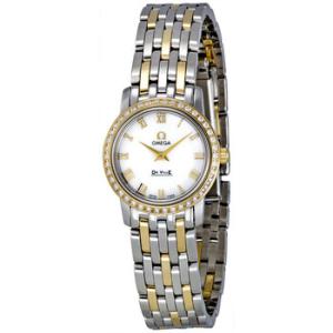 DeVille Prestige Mother of Pearl Dial Steel and 18k Yellow Gold Watch