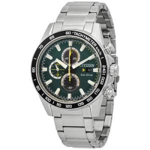 EcoDrive Chronograph Green Dial Watch CA078087X
