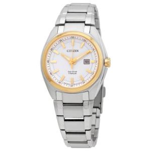 EcoDrive White Dial Titanium Watch EW221452A
