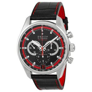 El Primero 36000 VPH Black Dial Black Leather Watch 03.2043.40025.C703