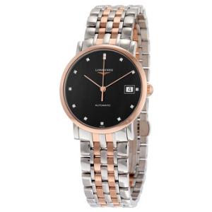 Elegant Automatic Black Diamond Dial Steel and 18kt Rose Gold Watch L48095577