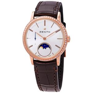 Elite Lady Automatic Moonphase 18kt Rose Gold Diamond Silver Dial Watch 22.2330.69201.C713
