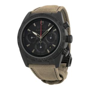 Fastrider Blackshield Black Dial Alcantara Leather Strap Watch 42000CNAL
