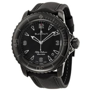 Fifty Fathoms Black Dial Black PVD Stainless Steel Fabric Automatic Watch 501511C3052