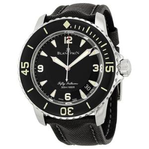 Fifty Fathoms Black Dial Stainless Steel Automatic Watch