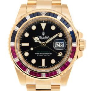 GMTMaster II Automatic Gem Set Bezel Black Dial Watch 116748SA