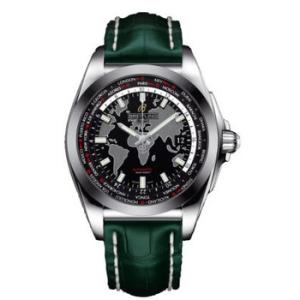 Galactic Unitime Black Dial Green Leather Watch WB3510U4BD94GRCT