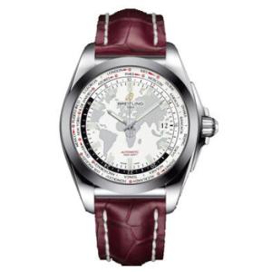 Galactic Unitime White Dial Burgundy Leather Watch WB3510U0A777BGCD