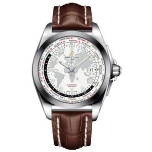 Galactic Unitime White Dial Dark Brown Leather Watch WB3510U0A777DBRCD