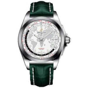 Galactic Unitime White Dial Green Leather Watch WB3510U0A777GRCD