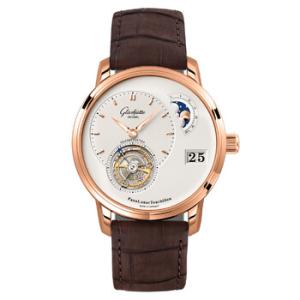 Glashutte PanoLunar Tourbillon Automatic Silver Dial Watch