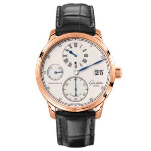 Glashutte Senator Chronometer Regulator Silver Dial Watch