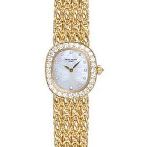 Golden Ellipse White Mother of Pearl Dial Watch 49312J