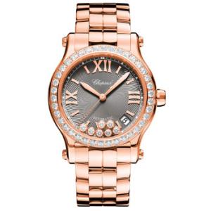 Happy Sport Automatic Diamond Grey Dial Watch