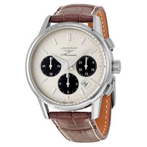 Heritage Collection Automatic Chronograph Silver Dial Brown Leather Watch L27494022