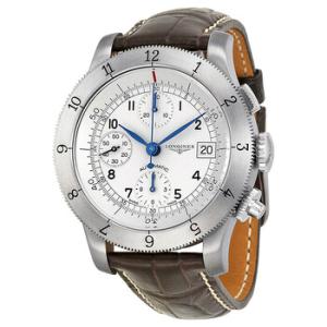 Heritage Collection Chronograph Silver Dial Leather Men Watch L27414732