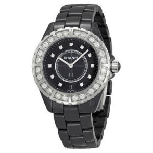 J12 Diamond Dial Black Ceramic Quartz Watch H2428
