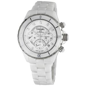 J12 White Ceramic Diamond Dial Chronograph Watch H2009