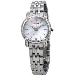 Jolie EcoDrive Diamond Mother of Pearl Dial Watch EM069050D