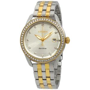 LTR Crystal Silver Dial Twotone Watch FE611454A