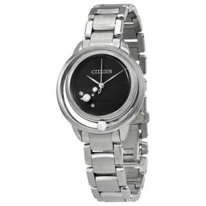 L Sunrise Solitare Black Diamond Dial Watch EW552050E
