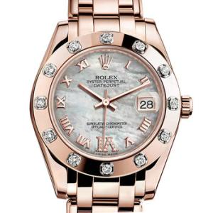 LadyDatejust Pearlmaster Mother Of Pearl Dial 18K Everose Gold Automatic Watch 81315MDPM