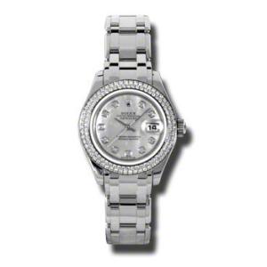 LadyDatejust Pearlmaster Mother Of Pearl Diamond Dial 18K White Gold Automatic Watch 80339MDPM