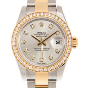 Lady Datejust Silver Diamond Dial Steel and 18K Yellow Gold Automatic Watch 179383SDO