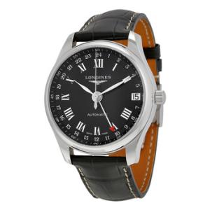 Master Collection GMT Automatic Black Dial Black Leather Watch L2.718.4.50.7
