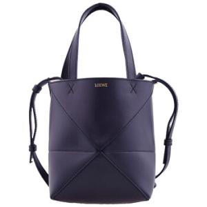 Mini Calfskin Puzzle Fold Tote  Abyss Blue