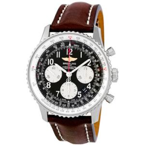 Navitimer 01 Stainless Steel Leather Automatic Watch AB012012BB02BRLD