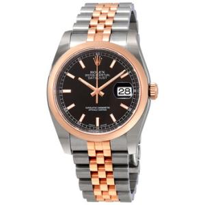 Oyster Perpetual Datejust 36 Black Dial Stainless Steel and 18K Everose Gold Jubilee Bracelet Automatic Watch 116201BKSJ