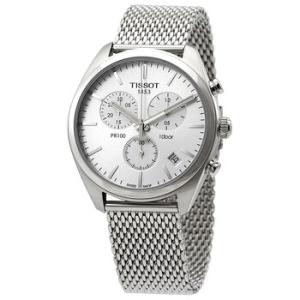 PR 100 Chronograph Silver Dial Mesh Bracelet Watch T1014171103102