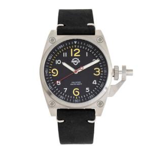 Pascal Quartz Black Dial Black Leather Watch SLDSH1021