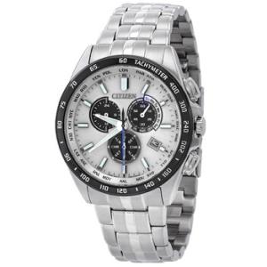 Perpetual Alarm World Time Chronograph GMT Silver Dial Watch CB587490A