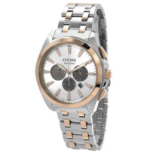 Peyten Chronograph EcoDrive Silver Dial TwoTone Watch CA451659A