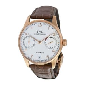 Portuguese Automatic Silver Dial 18kt Rose Gold Watch
