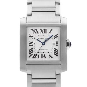 Preowned Cartier Tank Francaise Automatic Silver Dial Watch WSTA0067