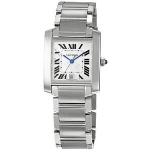 Preowned Cartier Tank Francaise Silver Dial Watch W51002Q3