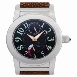 Preowned De Grisogono Instrumento Doppio Tre Automatic Black Dial Watch MN01