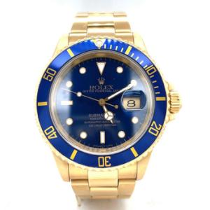Preowned Rolex Submariner Automatic Chronometer Blue Dial Watch 16618 LB