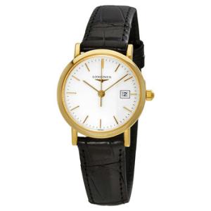 Presence White Dial Leather Watch L4.279.6.12.0