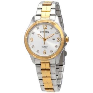 Quartz Crystal White Dial Twotone Watch EU608457A