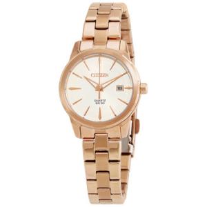 Quartz White Dial Rose Goldtone Watch EU607353A