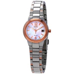 Silhouette EcoDrive Mother of Pearl Dial TwoTone Stainless Steel Watch EW167652D