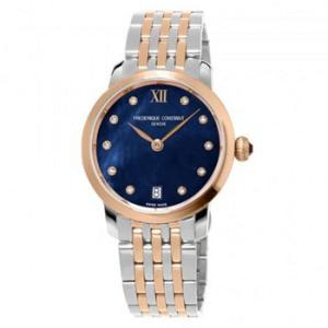 Slim Line Quartz Diamond Blue Mother of Pearl Dial Watch FC220MPND1S22B
