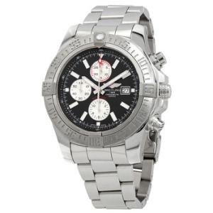 Super Avenger II Black Dial Black Leather Watch A1337111BC29BKCD